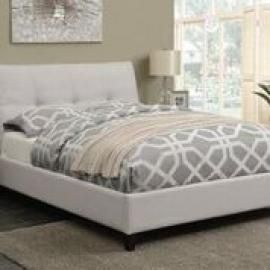 Amador 300698KE Eastern King bed upholstered in beige fabric