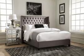 Benicia 300705KW California King Upholstered Grey Bed Frame