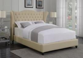 Coronado 300738Q Queen Demi-wing Upholstered bed in beige woven fabric