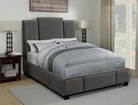 Lawndale 300795F Full Upholstered bed in grey velvet