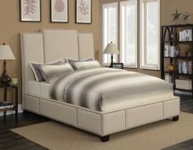 Lawndale 300796Q Queen Upholstered bed in beige fabric