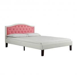 Rheanna by Acme 30790T Pink & White Leatherette Twin Bed Frame
