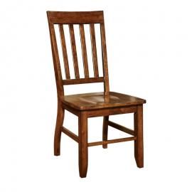 Castile 3437SC Natural Wood Dark Oak DIning Chair Set Of 2