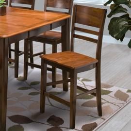 Latitudes 45-150-22T Chestnut Counter Height Chair Set of 2