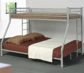 Rose Collection 460062 Twin/Full Silver Bunk Bed