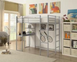 Trinidad Collection 461086 Silver Twin Workstation Loft Bed