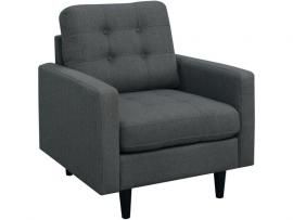 Kesson Collection by Coaster 505376 Charcoal Linen Fabric Chair