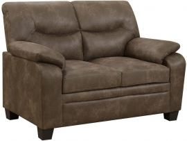 Meagan Collection by Coaster 506562 Brown Coated Microfiber Fabric Loveseat