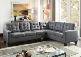 Earsom 52760 Grey Tufted Sectional Sofa