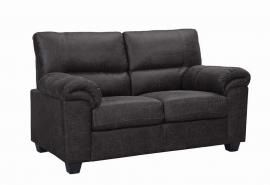 Meagan Collection by Coaster 552022 Charcoal Microfiber Fabric Loveseat