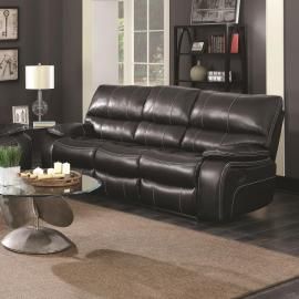 Willemse Black Leatherette Motion Reclining Sofa 601934 by Coaster