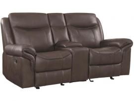 Sawyer by Coaster 602332 Cocoa Padded Breathable Leatherette Reclining Loveseat