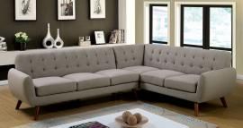 Estee 6144 Gray Mid Century Modern Sectional Sofa