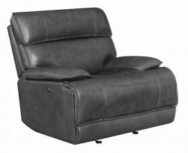 Stanford by Coaster 650223PP Charcoal Top Grain leather Match Power Headrest & Power Recliner