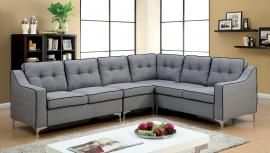 Glenda 6851GY Gray Contemporary Sectional Sofa