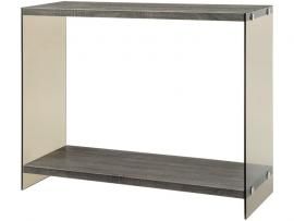 Coaster Contemporary 701969 Smoked Glass Weathered Grey Sofa Table