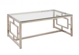 Coaster 703738 Nickel Finish with Tempered Glass Coffee Table