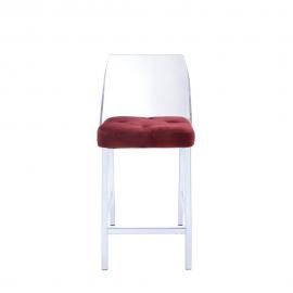 Nadie II by Acme 72173 Burgundy Velvet Counter Height Chair Set of 2