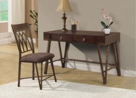 Carla Collection 801126 2-Piece Brushed Pecan Desk and Chair Set