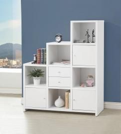 Elise Collection 801169 White Staircase Bookcase