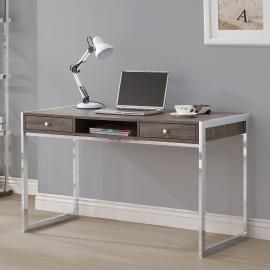 Laura Collection 801221 Weathered Grey and Chrome Writing Desk