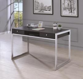 Laura Collection 801352 Dark Grey and Chrome Writing Desk