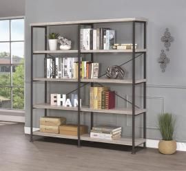 Hollander Collection 801544 Grey and Black Double Bookcase