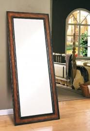 Brown Crackle Finish Floor Mirror 8575 Collection