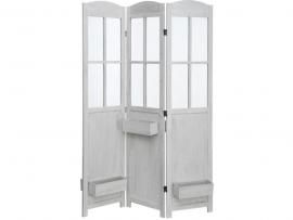 Three Panel Antique White Folding Screen by Coaster 900636