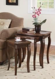 3 Piece Brown Nesting Table Set by Coaster 901076