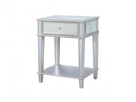 Clear Mirror Silver Finish Accent Table 904014