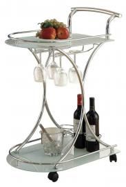 Chrome Tempered Glass Serving Cart by Coaster 910002