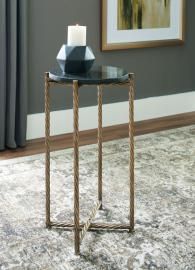 A4000076 Brycewood Ashley Accent Table Black Granite and Gold Finish