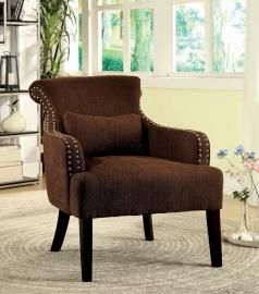 Agalva AC6113BR Flared Scroll Back Accent Chair