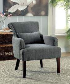 Agalva AC6113GY Flared Scroll Back Accent Chair