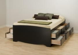 Black Tall Full Platform Storage Bed (12-drawers) BBD5612