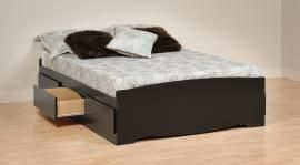 Black Queen Platform Storage Bed (6-drawers) BBQ6200