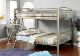 Lovia Collection BK1037F Metallic Gold Separable Full/Full Bunk Bed