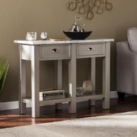 CK2763 Youngston By Southern Enterprises Faux Marble Rectangular Console Table - Gray