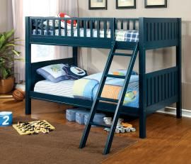 Azure Collection BK615 Dark Blue Twin/Twin Bunk Bed