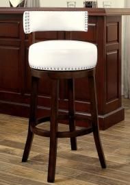 Lynsey by Furniture of America CM-BR6251WH-24 Swivel Counter Height Bar Stool Set of 2