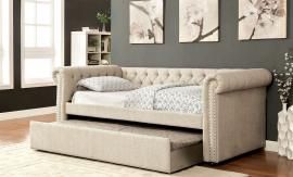 Heidi Collection 1027BG-F Beige Fabric Full Daybed with Trundle