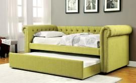Heidi Collection 1027GR Lemongrass Fabric Twin Daybed with Trundle