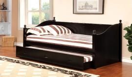 Walcott Collection 1928BK Black Twin Daybed with Trundle