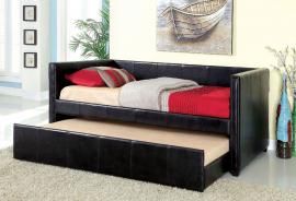 Cadiz Collection 1955BK Black Leatherette Twin Daybed with Trundle