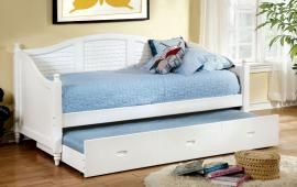Bel Air Collection 1957WH White Twin Daybed with Trundle