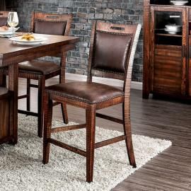 Wichita by Furniture of America Rustic Light Walnut Counter Height Dining Chairs