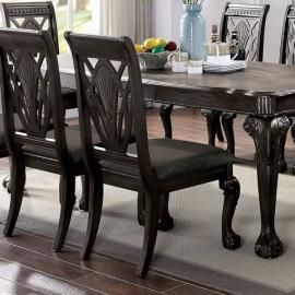 Petersburg by Furniture of America Dark Gray Traditional Chairs Set of 2