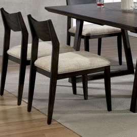 Meridian by Furniture of America Dark Walnut & Ivory Dining Chairs