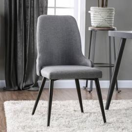 Vilhelm I by Furniture of America Gray Linen Modern Dining Chairs